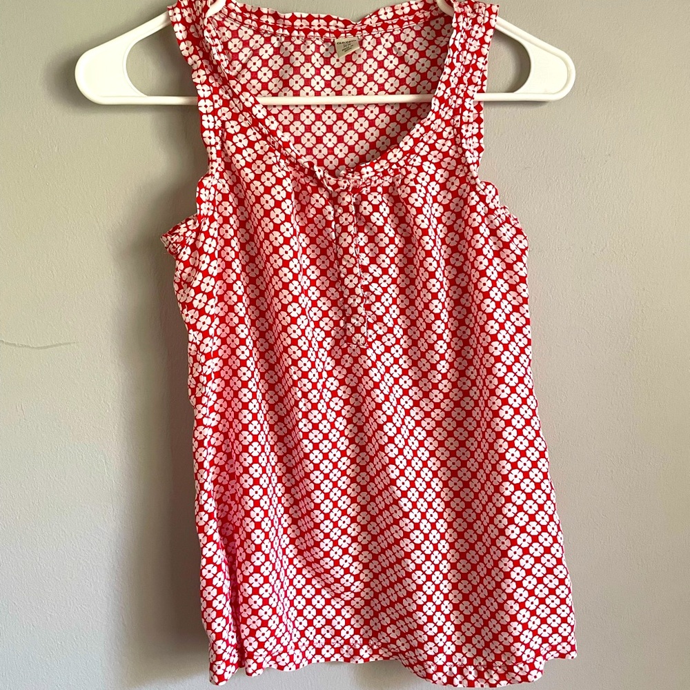Red/white flower patterned summer tank